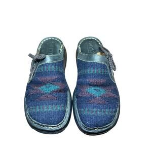 Born Southwestern Print Leather Slip On Mule Clogs Size 8